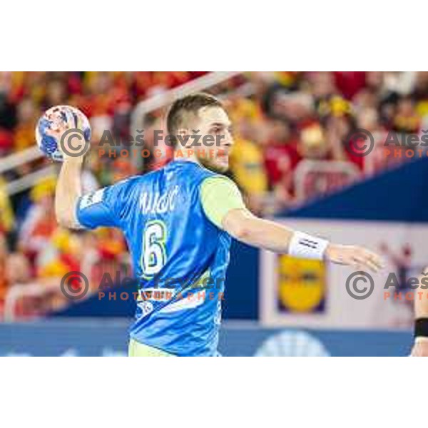 Slovenia’s Gasper Marguc (6) in action EHF European Championship match between Macedonia and Slovenia, in Arena Zagreb, Zagreb, on January 13, 2018 