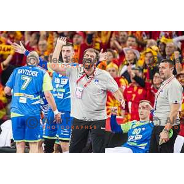 Slovenian head coach Veselin Vujovic in action EHF European Championship match between Macedonia and Slovenia, in Arena Zagreb, Zagreb, on January 13, 2018