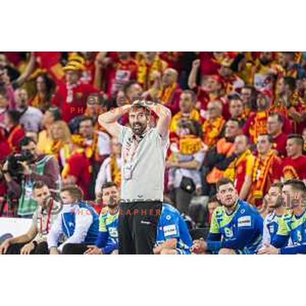 Slovenian head coach Veselin Vujovic in action EHF European Championship match between Macedonia and Slovenia, in Arena Zagreb, Zagreb, on January 13, 2018