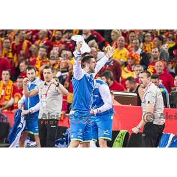 Slovenia’s Igor Zabic (33) in action EHF European Championship match between Macedonia and Slovenia, in Arena Zagreb, Zagreb, on January 13, 2018