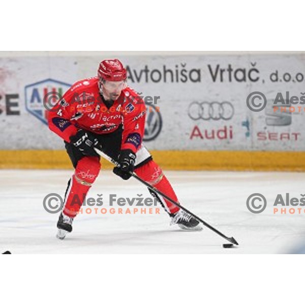 action during Alps League ice-hockey match between SIJ Acroni Jesenice and SZ Olimpija in Podmezakla Hall, Jesenice, Slovenia on January 13, 2018
