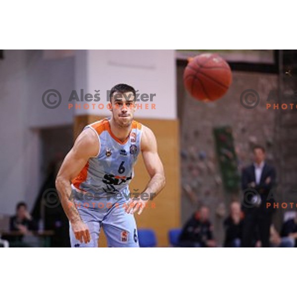 Marjan Cakarun in action during Nova KBM league basketball match between Sencur GGD and Sixt Primorska in Sencur Sports Hall, Slovenia on January 13, 2018