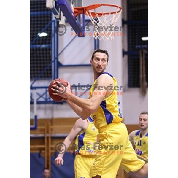 Ramo Rizvic of Sencur GGD in action during Nova KBM league basketball match between Sencur GGD and Sixt Primorska in Sencur Sports Hall, Slovenia on January 13, 2018