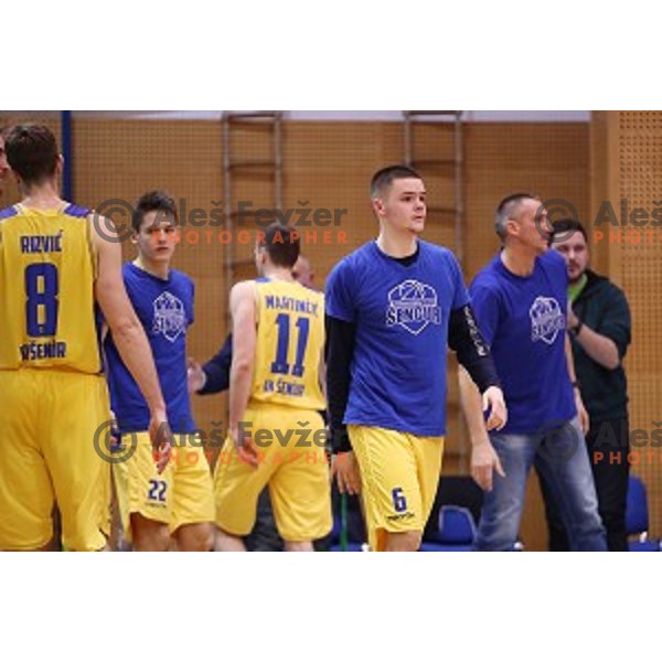 Grega Sajevic of Sencur GGD in action during Nova KBM league basketball match between Sencur GGD and Sixt Primorska in Sencur Sports Hall, Slovenia on January 13, 2018