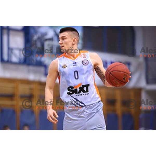 Matic Rebec in action during Nova KBM league basketball match between Sencur GGD and Sixt Primorska in Sencur Sports Hall, Slovenia on January 13, 2018