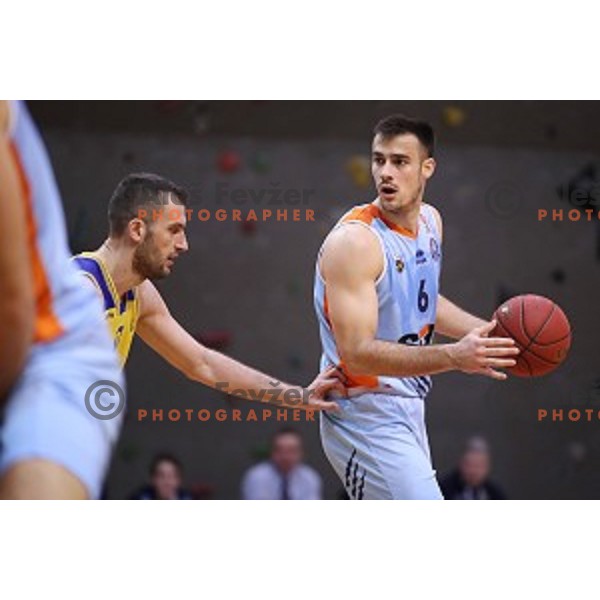 Marjan Cakarun in action during Nova KBM league basketball match between Sencur GGD and Sixt Primorska in Sencur Sports Hall, Slovenia on January 13, 2018