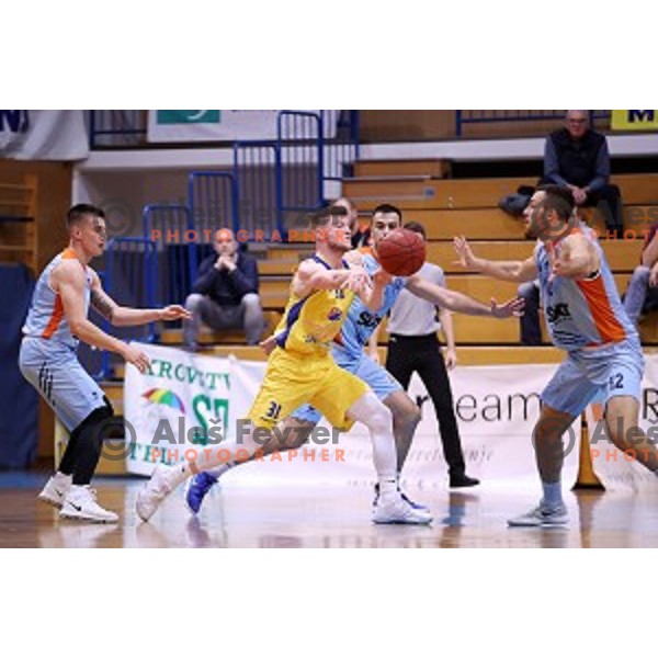 Jan Rebec of Sencur GGD in action during Nova KBM league basketball match between Sencur GGD and Sixt Primorska in Sencur Sports Hall, Slovenia on January 13, 2018