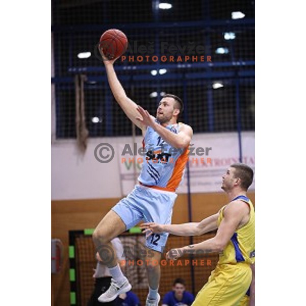 Nejc Zupan in action during Nova KBM league basketball match between Sencur GGD and Sixt Primorska in Sencur Sports Hall, Slovenia on January 13, 2018