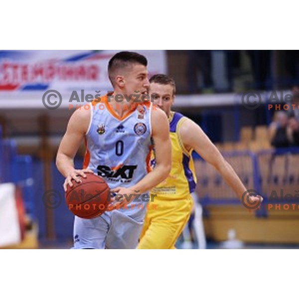 Matic Rebec in action during Nova KBM league basketball match between Sencur GGD and Sixt Primorska in Sencur Sports Hall, Slovenia on January 13, 2018