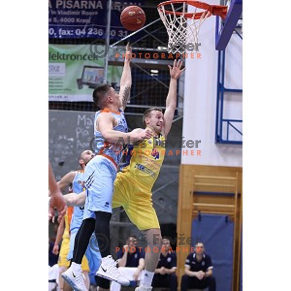 Matic Rebec in action during Nova KBM league basketball match between Sencur GGD and Sixt Primorska in Sencur Sports Hall, Slovenia on January 13, 2018