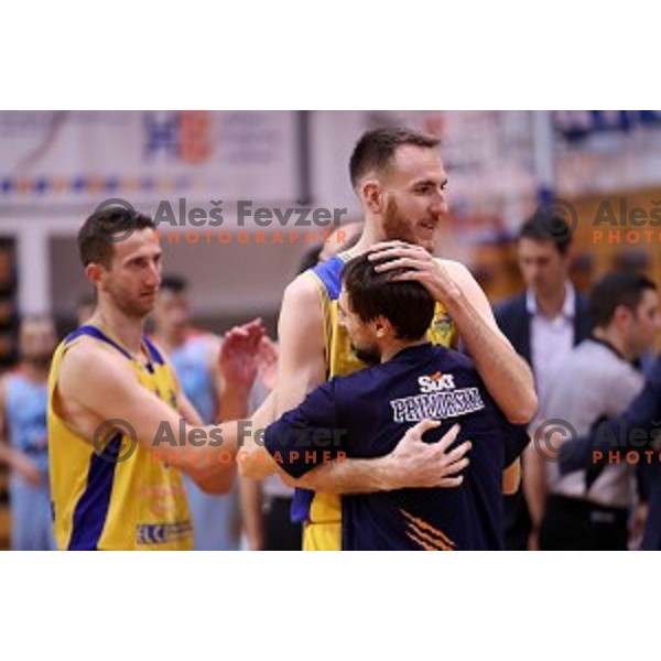 Urban Gorjanc and Tadej Ferme during Nova KBM league basketball match between Sencur GGD and Sixt Primorska in Sencur Sports Hall, Slovenia on January 13, 2018