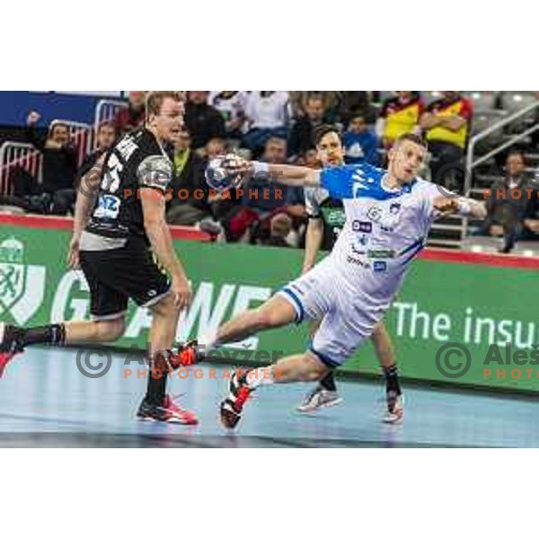 Slovenia’s Blaz Blagotinsek (3) in action EHF European Championship match between Slovenia and Germany, in Arena Zagreb, Zagreb, on January 15, 2018