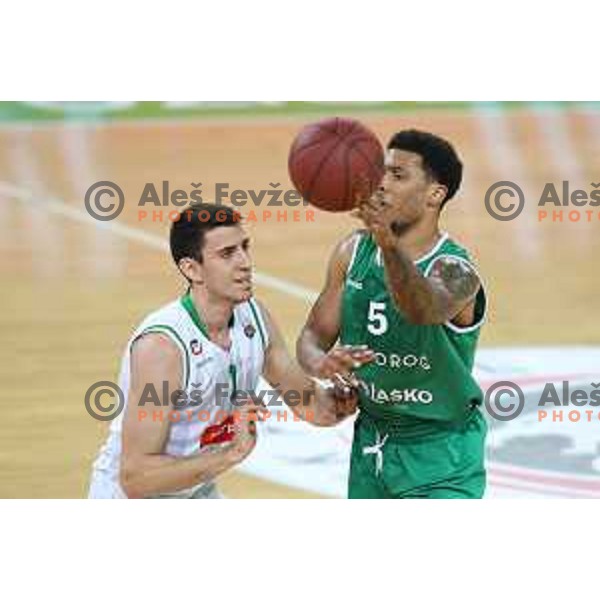 action during Nova KBM league basketball match between Petrol Olimpija and Zlatorog Lasko in Stozice, Ljubljana, Slovenia on January 15, 2018