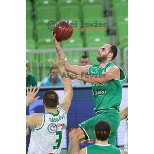 action during Nova KBM league basketball match between Petrol Olimpija and Zlatorog Lasko in Stozice, Ljubljana, Slovenia on January 15, 2018