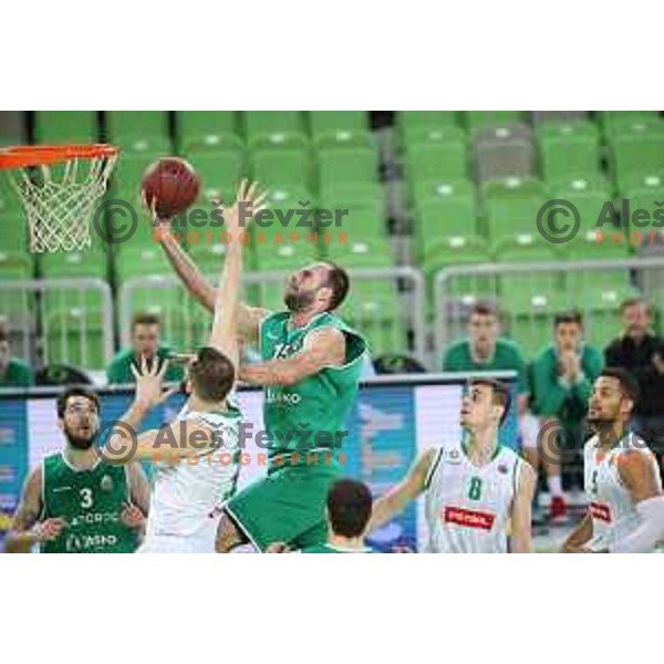 action during Nova KBM league basketball match between Petrol Olimpija and Zlatorog Lasko in Stozice, Ljubljana, Slovenia on January 15, 2018