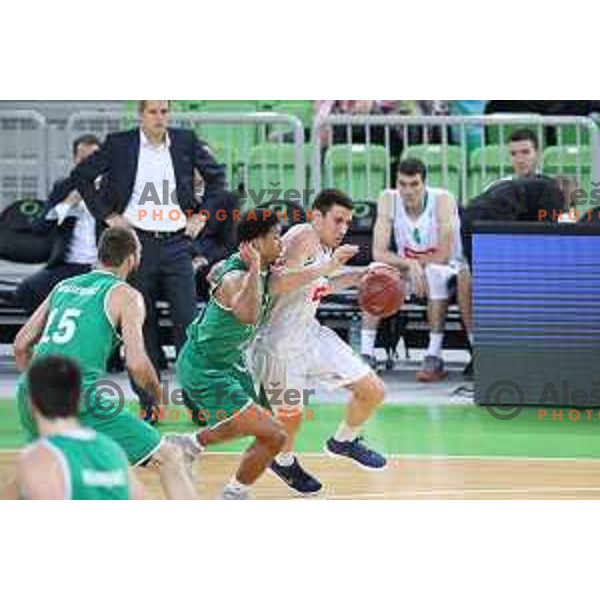 action during Nova KBM league basketball match between Petrol Olimpija and Zlatorog Lasko in Stozice, Ljubljana, Slovenia on January 15, 2018