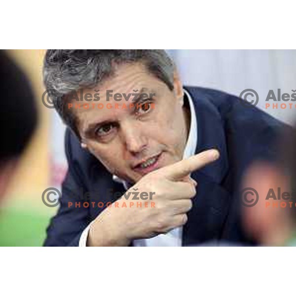 Zoran Martic, head coach of Petrol Olimpija in action during Nova KBM league basketball match between Petrol Olimpija and Zlatorog Lasko in Stozice, Ljubljana, Slovenia on January 15, 2018