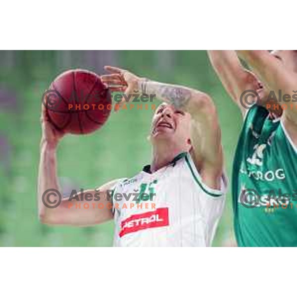 action during Nova KBM league basketball match between Petrol Olimpija and Zlatorog Lasko in Stozice, Ljubljana, Slovenia on January 15, 2018