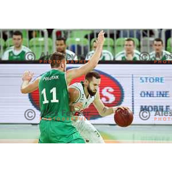 Bojan Radulovic in action during Nova KBM league basketball match between Petrol Olimpija and Zlatorog Lasko in Stozice, Ljubljana, Slovenia on January 15, 2018