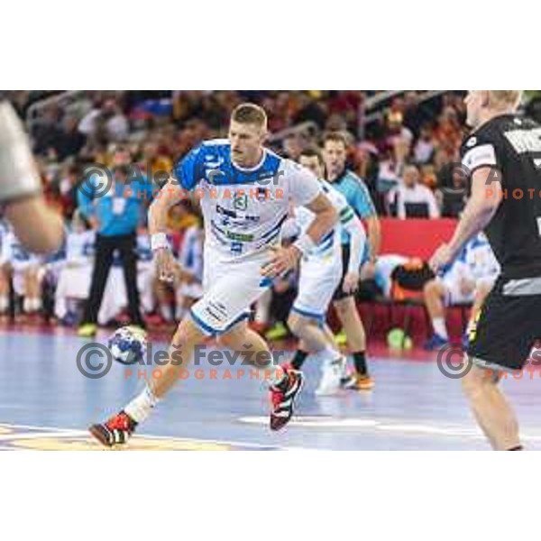Slovenia’s Blaz Blagotinsek (3) in action EHF European Championship match between Slovenia and Germany, in Arena Zagreb, Zagreb, on January 15, 2018