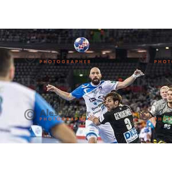 Slovenia’s Vid Kavticnik (7) in action EHF European Championship match between Slovenia and Germany, in Arena Zagreb, Zagreb, on January 15, 2018