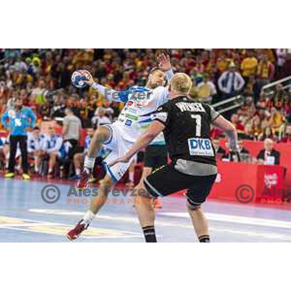 Slovenia’s Marko Bezjak (25) in action EHF European Championship match between Slovenia and Germany, in Arena Zagreb, Zagreb, on January 15, 2018