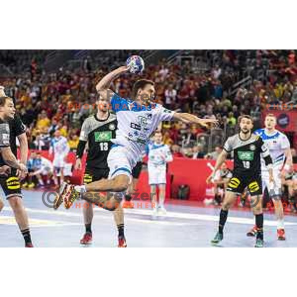Slovenia’s Darko Cingesar (13) in action EHF European Championship match between Slovenia and Germany, in Arena Zagreb, Zagreb, on January 15, 2018