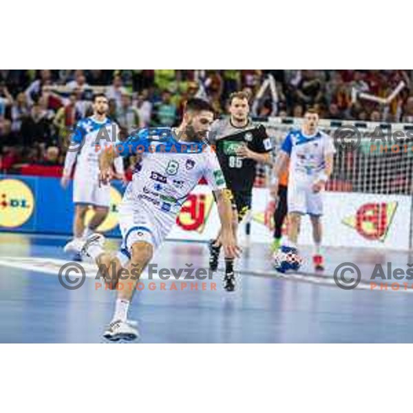 Slovenia’s Blaz Janc (8) in action EHF European Championship match between Slovenia and Germany, in Arena Zagreb, Zagreb, on January 15, 2018
