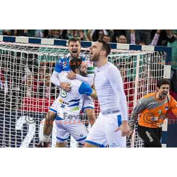 Slovenia’s Marko Bezjak (25) in action EHF European Championship match between Slovenia and Germany, in Arena Zagreb, Zagreb, on January 15, 2018