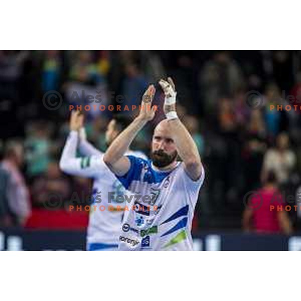 Slovenia’s Vid Kavticnik (7) in action EHF European Championship match between Slovenia and Germany, in Arena Zagreb, Zagreb, on January 15, 2018