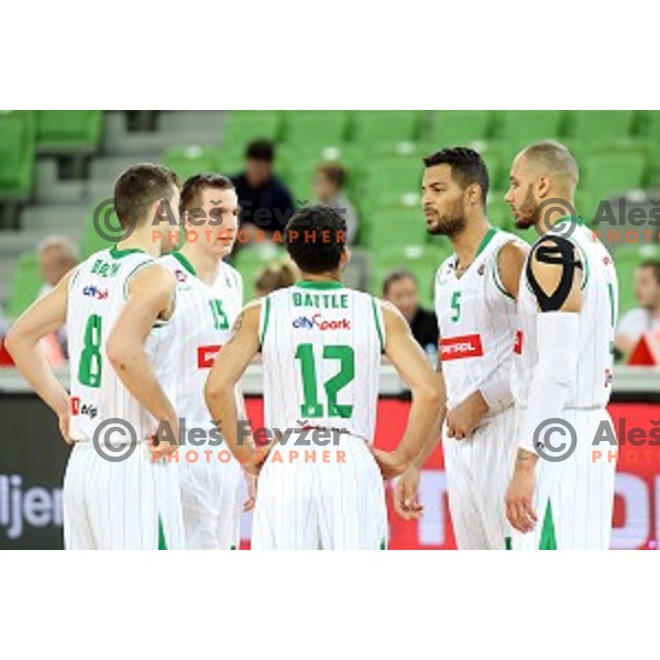 action during Nova KBM league basketball match between Petrol Olimpija and Zlatorog Lasko in Stozice, Ljubljana, Slovenia on January 15, 2018