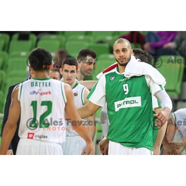 Jordan Morgan during Nova KBM league basketball match between Petrol Olimpija and Zlatorog Lasko in Stozice, Ljubljana, Slovenia on January 15, 2018