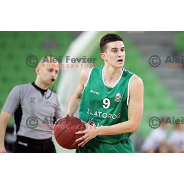 Nejc Baric in action during Nova KBM league basketball match between Petrol Olimpija and Zlatorog Lasko in Stozice, Ljubljana, Slovenia on January 15, 2018