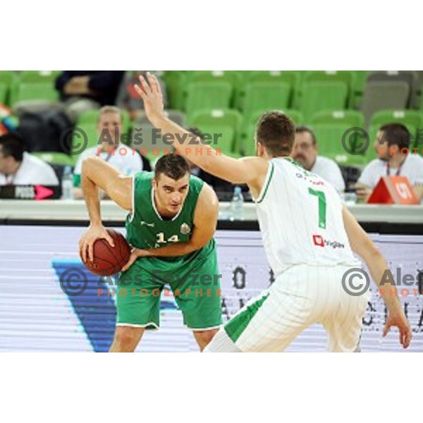 action during Nova KBM league basketball match between Petrol Olimpija and Zlatorog Lasko in Stozice, Ljubljana, Slovenia on January 15, 2018