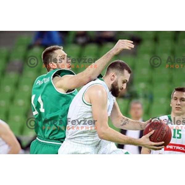 Bojan Radulovic in action during Nova KBM league basketball match between Petrol Olimpija and Zlatorog Lasko in Stozice, Ljubljana, Slovenia on January 15, 2018