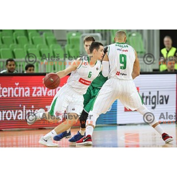 action during Nova KBM league basketball match between Petrol Olimpija and Zlatorog Lasko in Stozice, Ljubljana, Slovenia on January 15, 2018