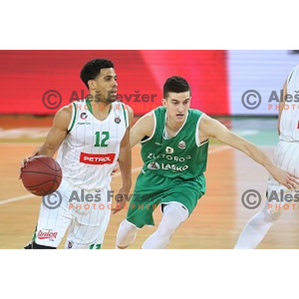 Talor Battle in action during Nova KBM league basketball match between Petrol Olimpija and Zlatorog Lasko in Stozice, Ljubljana, Slovenia on January 15, 2018