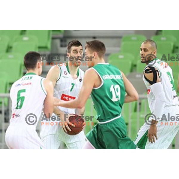 Drazen Bubnic in action during Nova KBM league basketball match between Petrol Olimpija and Zlatorog Lasko in Stozice, Ljubljana, Slovenia on January 15, 2018