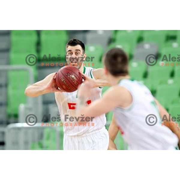 Drazen Bubnic in action during Nova KBM league basketball match between Petrol Olimpija and Zlatorog Lasko in Stozice, Ljubljana, Slovenia on January 15, 2018