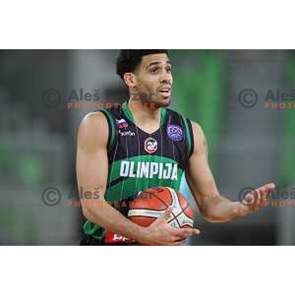 of Petrol Olimpija in action during FIBA Champions League basketball match between Petrol Olimpija and Movistar Estudiantes in Stozice Hall, Ljubljana on Janaury 17, 2018