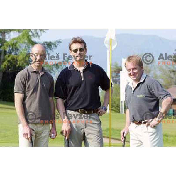 Ingemar Stenmark (SWE) Olympic and World gold medalist in alpine skiing playing golf at Bled, Slovenia on May 21, 2004