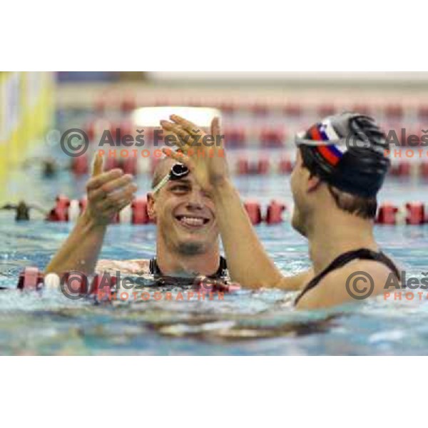 Tahirovic and Markic at swimming competition Ilirija Challenge in Ljubljana, Slovenia 19.12.2007. Photo by Ales Fevzer 