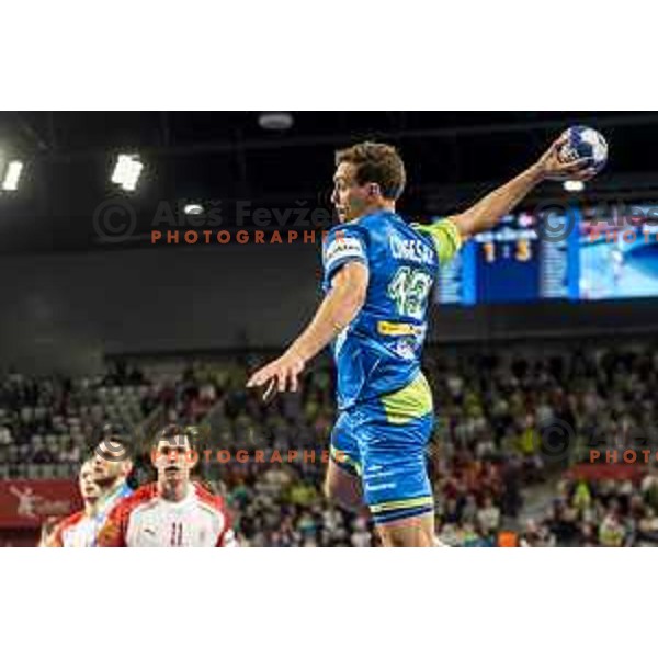Slovenia’s Darko Cingesar (13) in action during EHF European Championship match between Slovenia and Denmark, in Arena Varazdin, Varazdin, on January 19, 2018