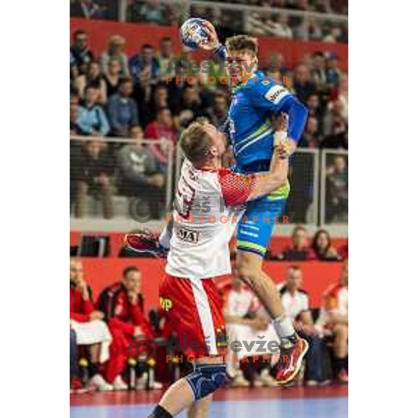Slovenia’s Marko Bezjak (25) in action during EHF European Championship match between Slovenia and Denmark, in Arena Varazdin, Varazdin, on January 19, 2018
