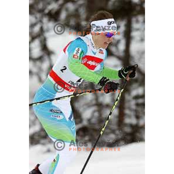 Alenka Cebasek (SLO) racing in qualifiaction of Ladies 1.4 km Sprint Classic FIS Cross-Country World Cup in Planica, Slovenia on January 20, 2018