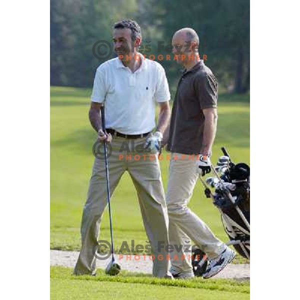 Ingemar Stenmark (SWE) Olympic and World gold medalist in alpine skiing playing golf at Bled, Slovenia on May 21, 2004