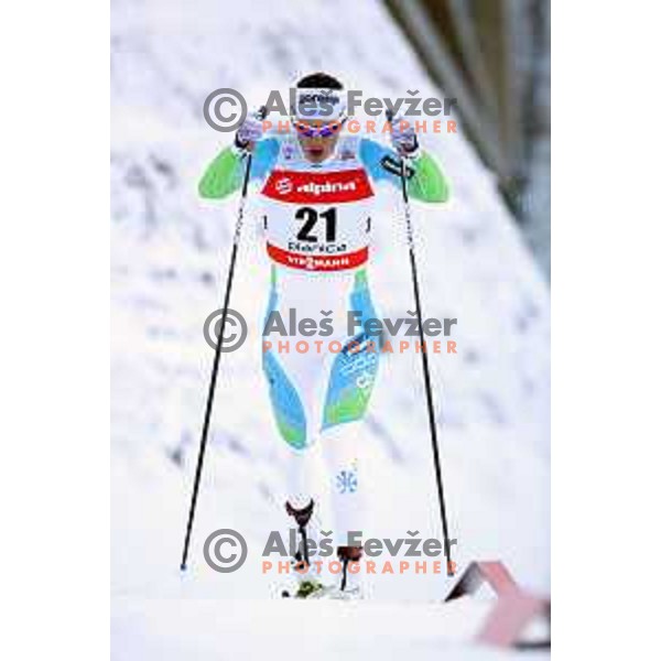 Katja Visnar (SLO) racing in qualifiaction of Ladies 1.4 km Sprint Classic FIS Cross-Country World Cup in Planica, Slovenia on January 20, 2018