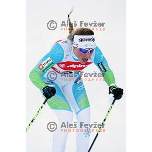 Anamarija Lampic (SLO) racing in qualifiaction of Ladies 1.4 km Sprint Classic FIS Cross-Country World Cup in Planica, Slovenia on January 20, 2018