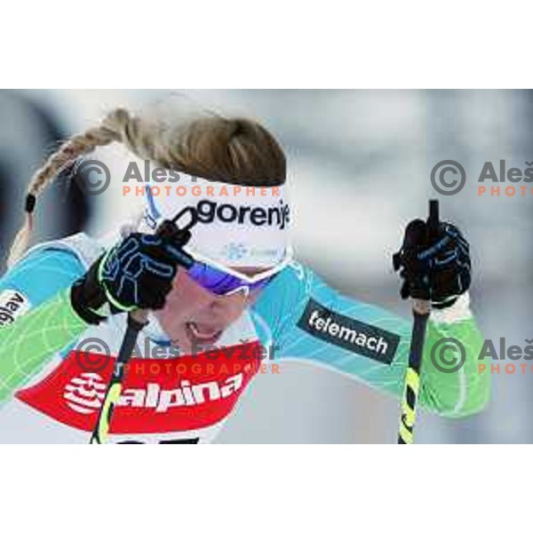 Anamarija Lampic (SLO) racing in qualifiaction of Ladies 1.4 km Sprint Classic FIS Cross-Country World Cup in Planica, Slovenia on January 20, 2018