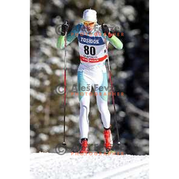 Miha Jan (SLO) racing in qualifiaction of Men\'s 1.6 km Sprint Classic FIS Cross-Country World Cup in Planica, Slovenia on January 20, 2018